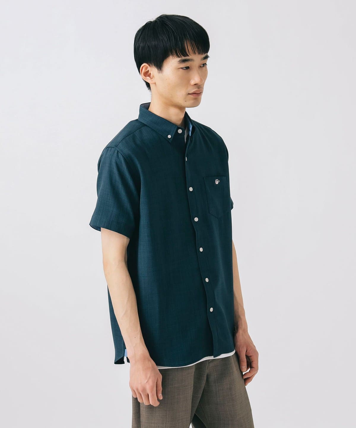 コーヒー エンブレム ボタンダウン ショートスリーブ シャツ シャツ・ブラウス MEN NAVY L コーヒー エンブレム ボタンダウン ショートスリーブ シャツ シャツ・ブラウス MEN NAVY L