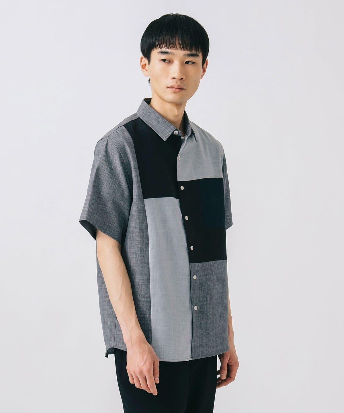 ポリエステル クレイジー ショート スリーブ シャツ シャツ・ブラウス MEN GREY L ポリエステル クレイジー ショート スリーブ シャツ シャツ・ブラウス MEN GREY L