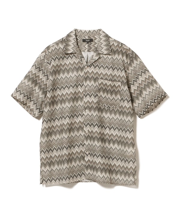 BEAMS HEART（ビームス ハート）プリント カラミ オープンカラーシャツ