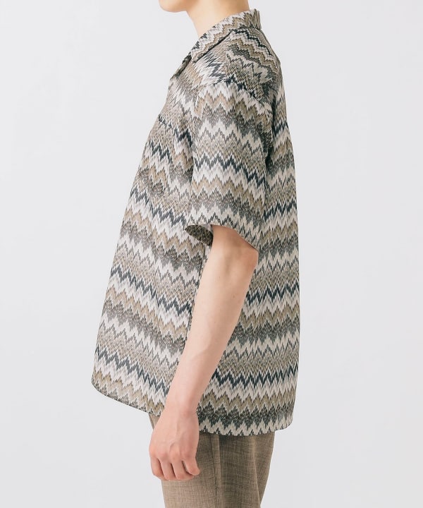 BEAMS HEART（ビームス ハート）プリント カラミ オープンカラーシャツ