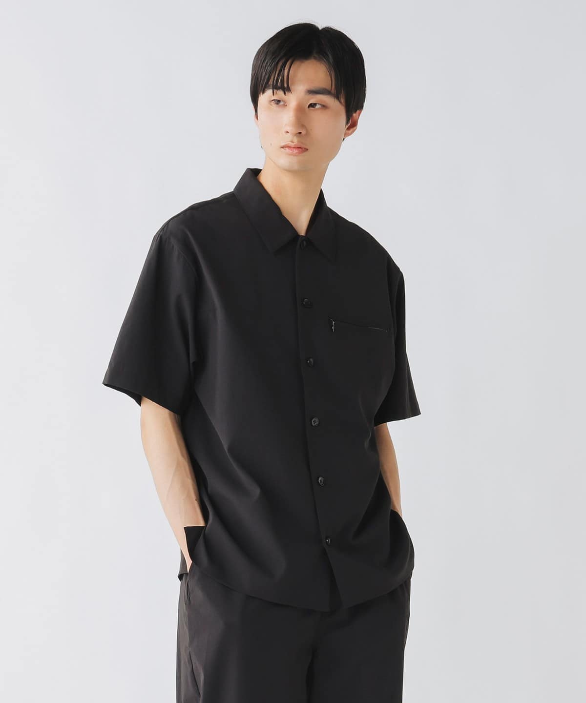 パッカブル ショートスリーブ シャツ(吸水速乾) シャツ・ブラウス MEN BLACK S パッカブル ショートスリーブ シャツ(吸水速乾) シャツ・ブラウス MEN BLACK S