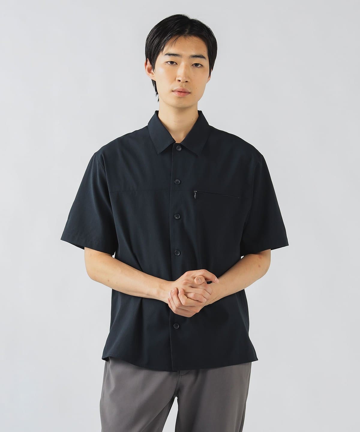 パッカブル ショートスリーブ シャツ(吸水速乾) シャツ・ブラウス MEN NAVY L パッカブル ショートスリーブ シャツ(吸水速乾) シャツ・ブラウス MEN NAVY L