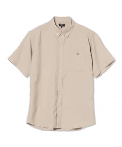 コーヒー刺繍 オックス調 ボタンダウンシャツ（吸水速乾・接触冷感）