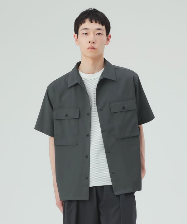 ストレッチ ツイル ミリタリーシャツ（UVカット・接触冷感・撥水） [H:183cm C:91 W:70 H:92 Size:L]