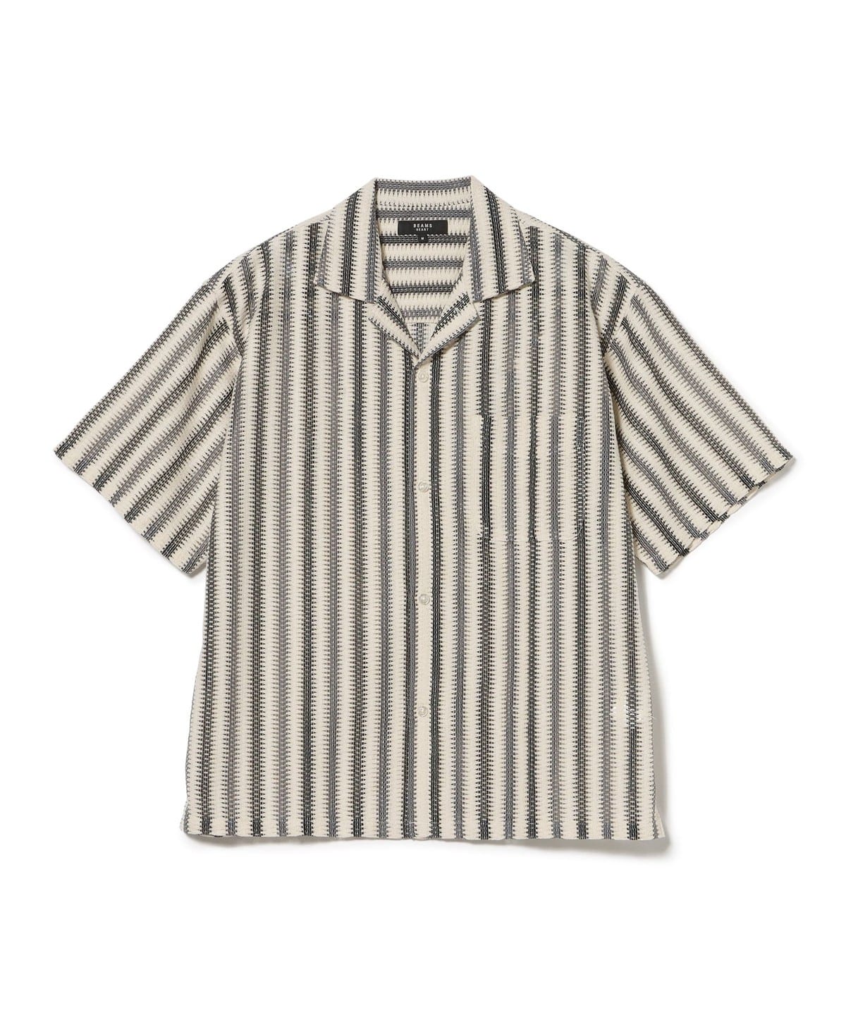 BEAMS HEART（ビームス ハート）ストライプ メッシュレース オープン
