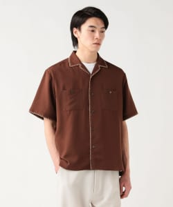 ブランケットステッチ オープンカラー シャツ