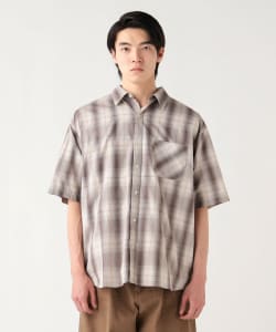 オンブレーチェック ショートスリーブ シャツ