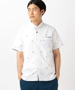 BEAMS HEART / スカル刺繍 半袖シャツ