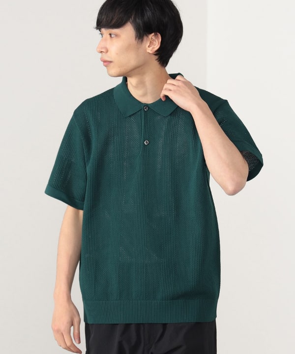 BEAMS HEART BEAMS HEART Knit Polo Shirt (Shirts, Blouses