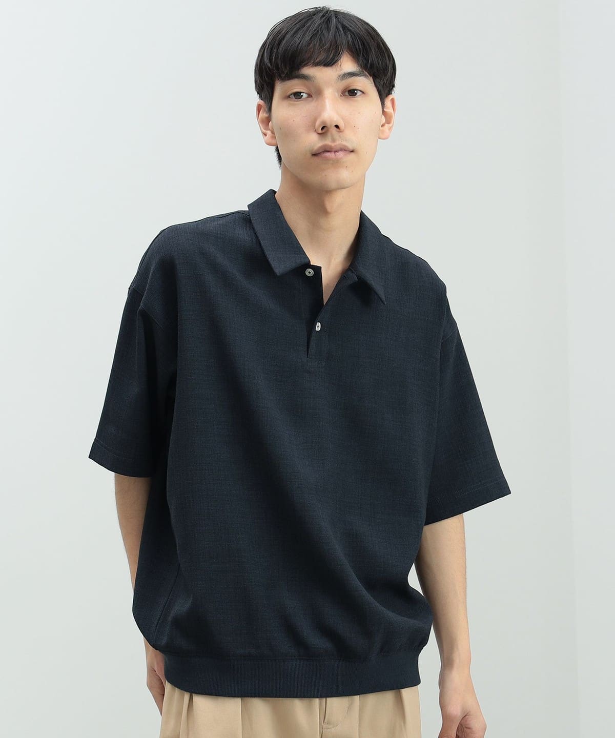 ポリエステル メランジ ポロシャツ シャツ・ブラウス MEN NAVY S ポリエステル メランジ ポロシャツ シャツ・ブラウス MEN NAVY S