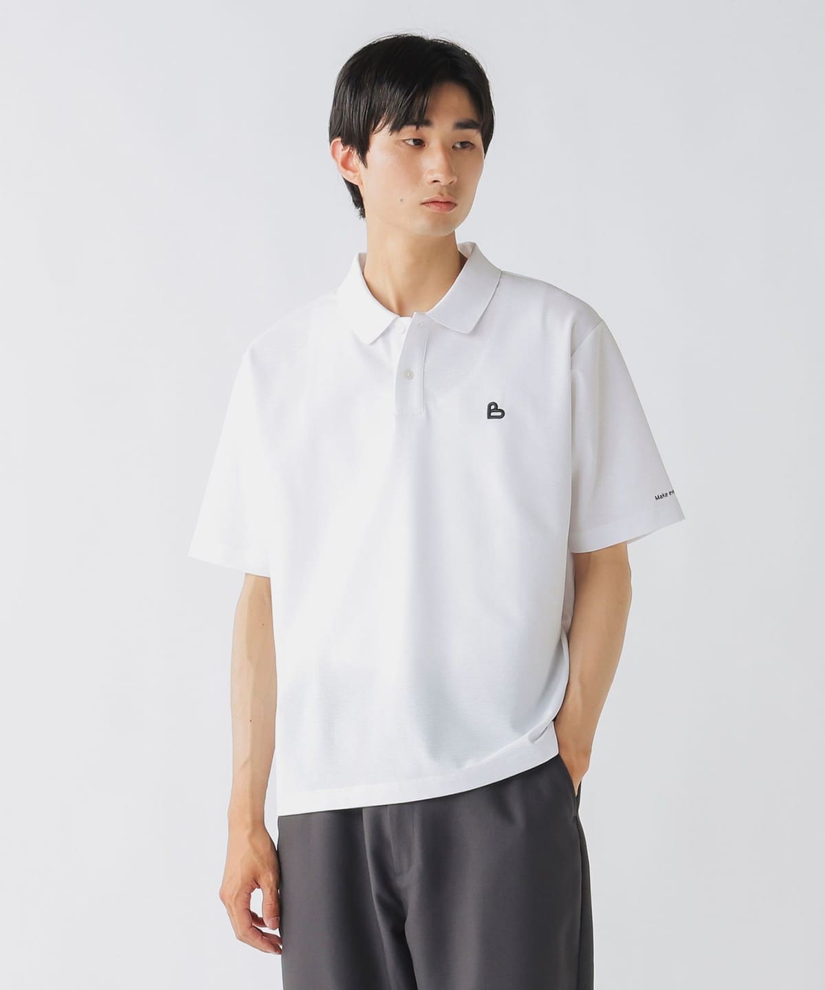 B-HEARTロゴ 鹿の子 ポロシャツ シャツ・ブラウス MEN WHITE M B-HEARTロゴ 鹿の子 ポロシャツ シャツ・ブラウス MEN WHITE M