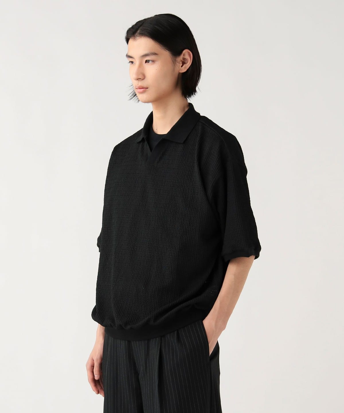 BEAMS HEART（ビームス ハート）メッシュ スキッパー ポロシャツ 