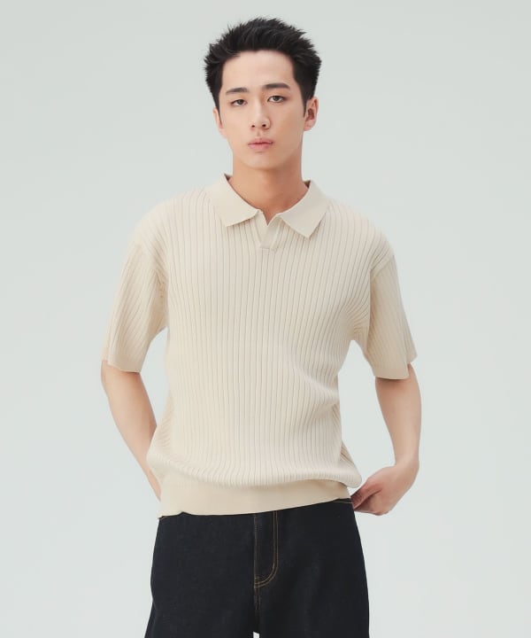 スキッパー ニットポロシャツ [H:183cm C:80 W:68 H:89.5 Size:L]