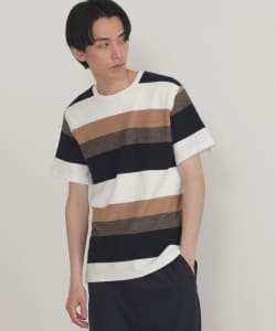 BEAMS HEART / クレープボーダー ポケットTシャツ