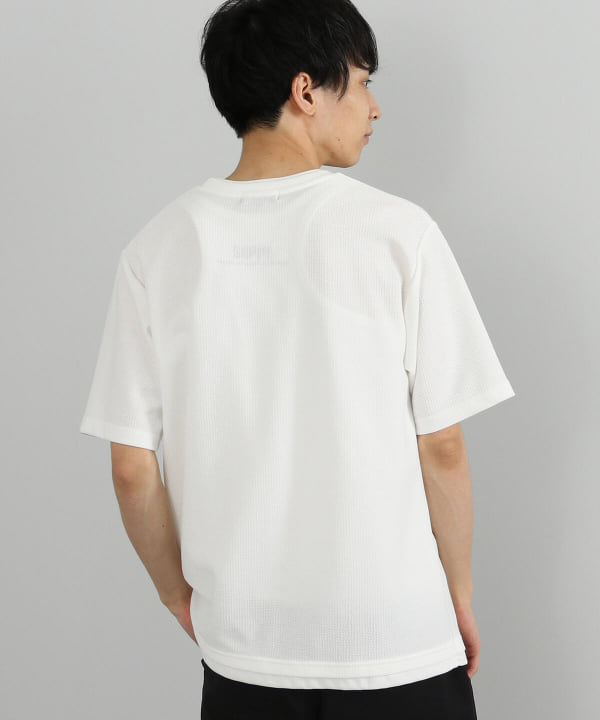 【WHITE】BEAMS HEART / ドライメッシュ フェイクレイヤー Tシャツ