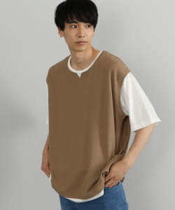 BEAMS HEART / キーネック フェイクレイヤー ビッグ Tシャツ