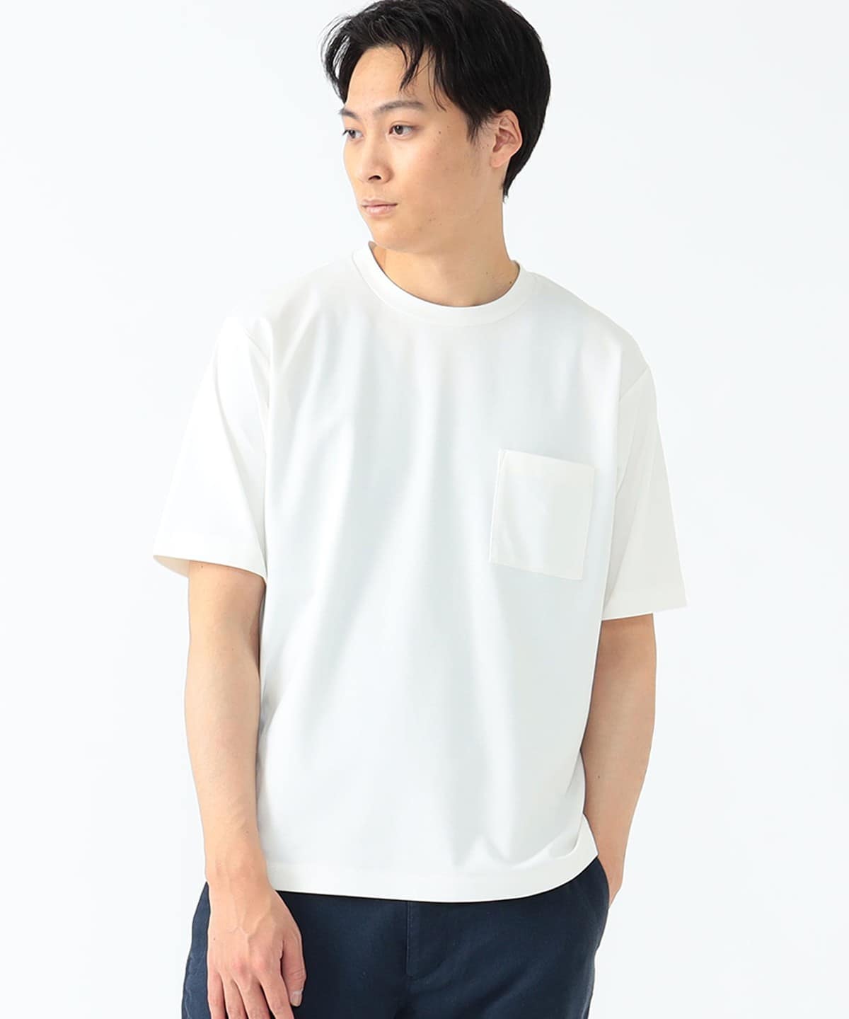 【WHITE】BEAMS HEART / ドライメッシュ フェイクレイヤー Tシャツ