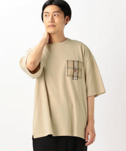 KANGOL × BEAMS HEART / チェックポケット ビッグTシャツ