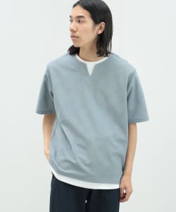 BEAMS HEART / 男裝 開衩領 假兩件 華夫格 短袖 T恤
