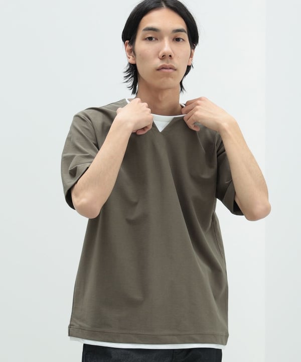 BEAMS HEART（ビームス ハート）キーネック レイヤード Tシャツ