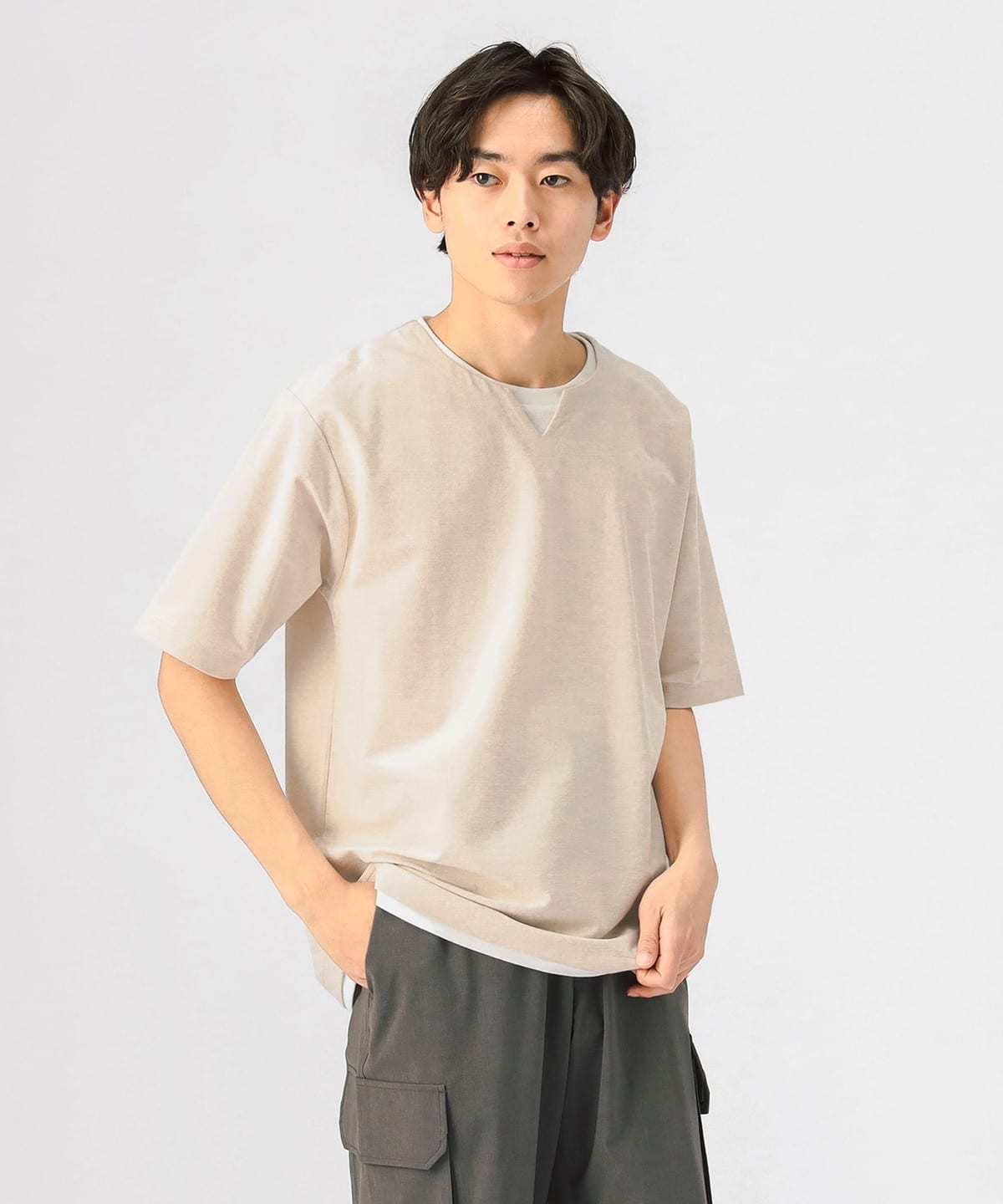 BEAMS HEART（ビームス ハート）クールタッチ キーネック レイヤード Tシャツ（Tシャツ・カットソー Tシャツ）通販｜BEAMS