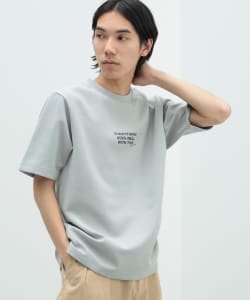 BEAMS HEART / 男裝 雙層織 LOGO 印花 短袖 T恤