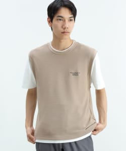 刺繍 ベストフェイクレイヤー Tシャツ