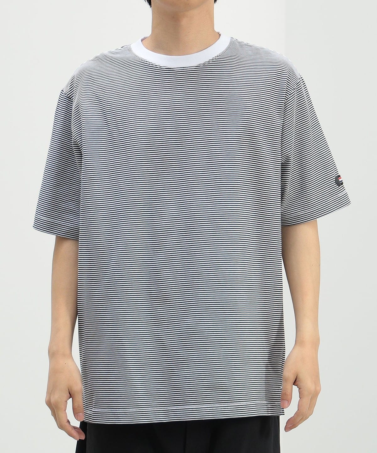 グラスハート記念品Tシャツ(グレー) BEAMS HEART（ビームス ハート）ミニボーダー クルーネック T