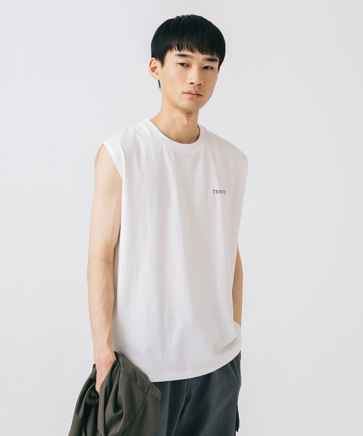 梨地 ハーフスリーブ カーディガン (ノースリーブ セット) Tシャツ・カットソー MEN BROWN S 梨地 ハーフスリーブ カーディガン (ノースリーブ セット) Tシャツ・カットソー MEN BROWN S