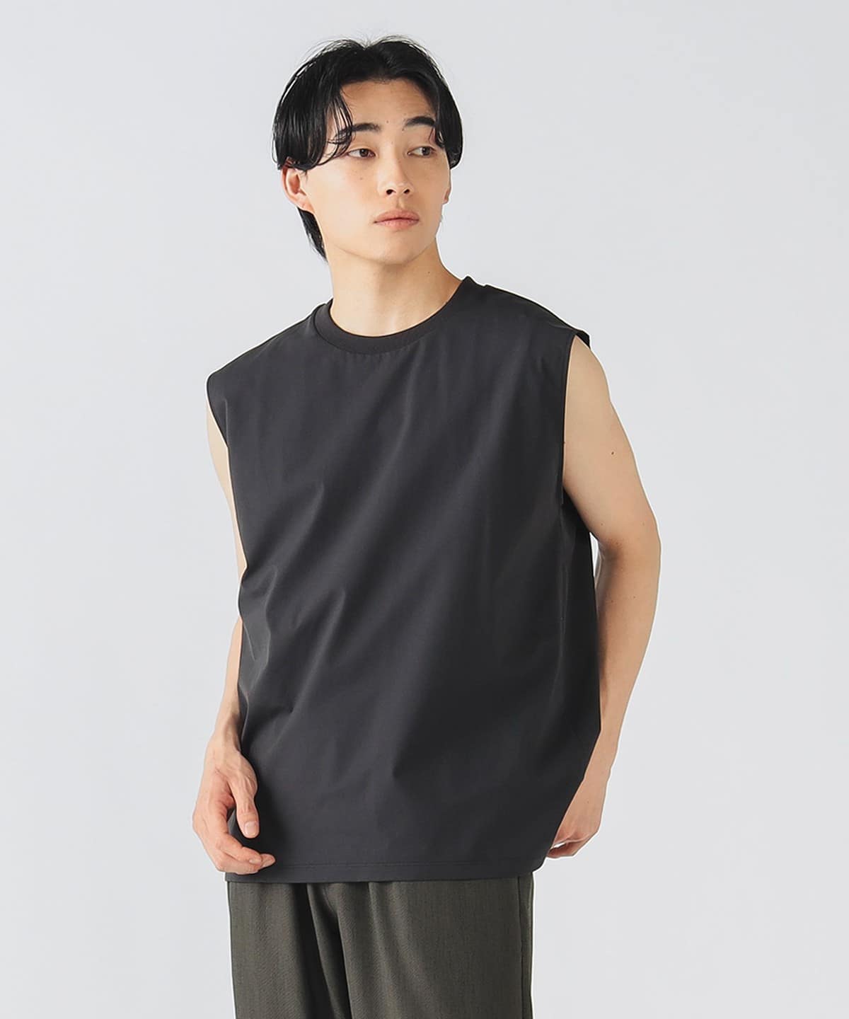 テック ノースリーブ(吸水速乾・毛玉軽減) Tシャツ・カットソー MEN CHARCOAL GREY L テック ノースリーブ(吸水速乾・毛玉軽減) Tシャツ・カットソー MEN CHARCOAL GREY L