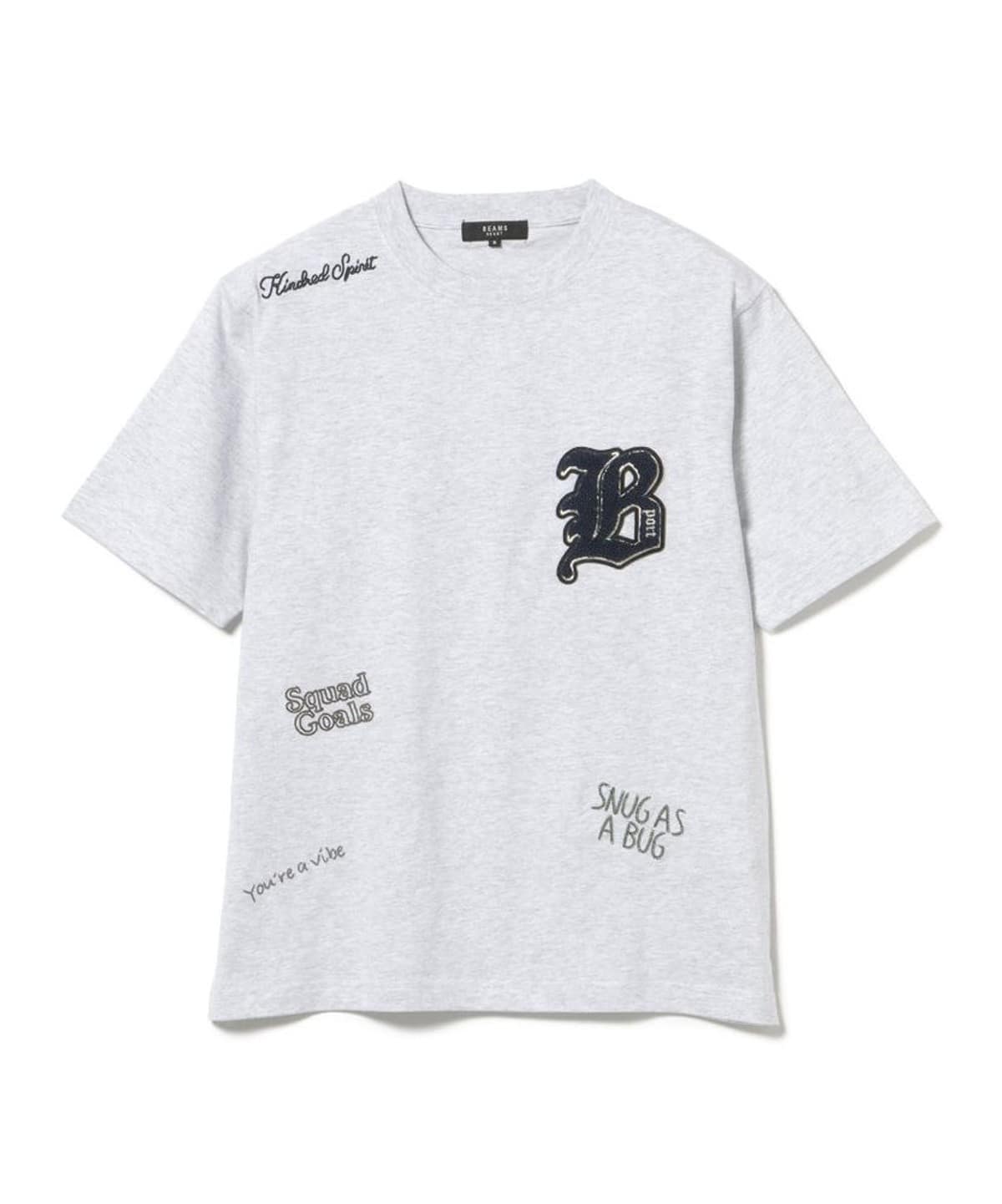 ベルンハルトウィルヘルム　スーパーマン　刺繍 フリンジ　Tシャツ ホワイト BEAMS HEART（ビームス ハート）ワッペン 刺繍 レタード ショート