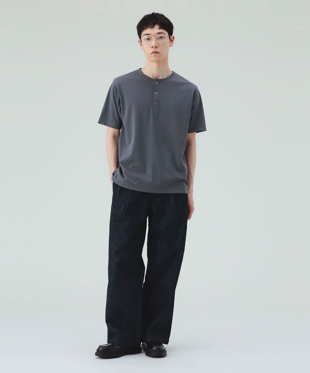 ビームスハイネックTシャツ3着 BEAMS HEART（ビームス ハート）トリコット 3B ヘンリーネック（T