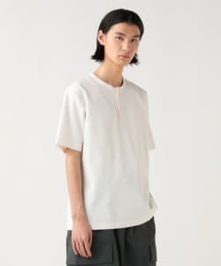 ワッフル ヘンリーネック ショートスリーブ カットソー