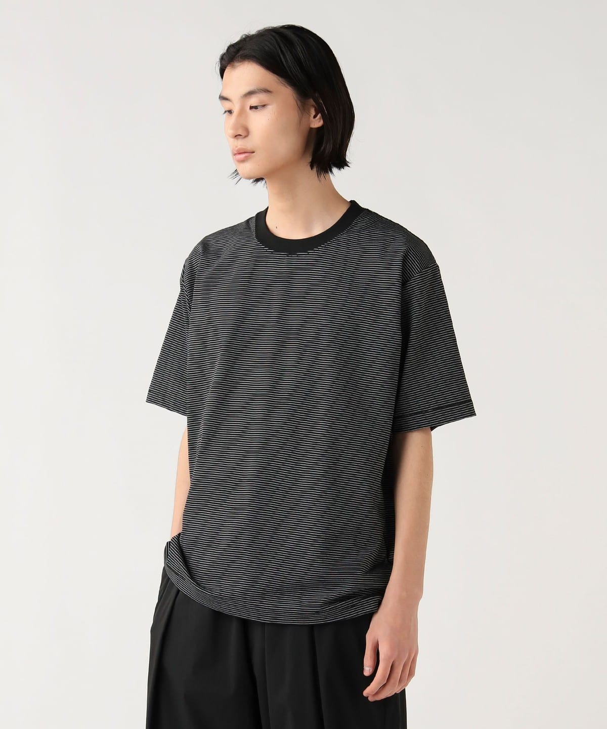BEAMS HEART（ビームス ハート）綿ライクポリ ボーダー Tシャツ（吸水