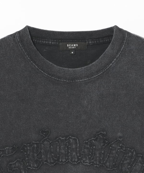 アップリケ ウォッシュ クルーネック Tシャツ
