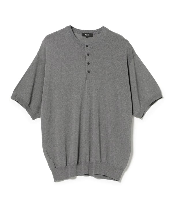 [10% OFF Coupon Eligible] Henley Neck Short Sleeve Knit (Cooling Fabric)