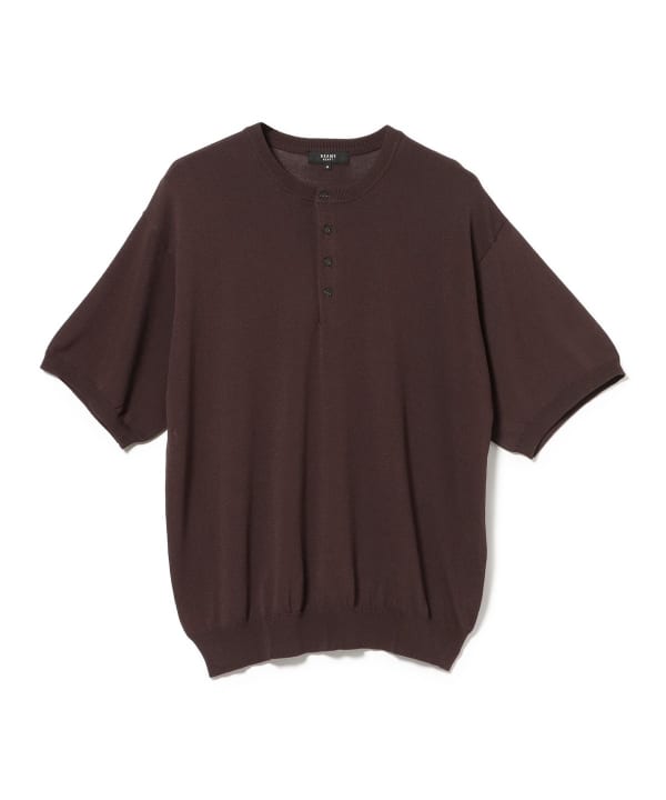 [10% OFF Coupon Eligible] Henley Neck Short Sleeve Knit (Cooling Fabric)