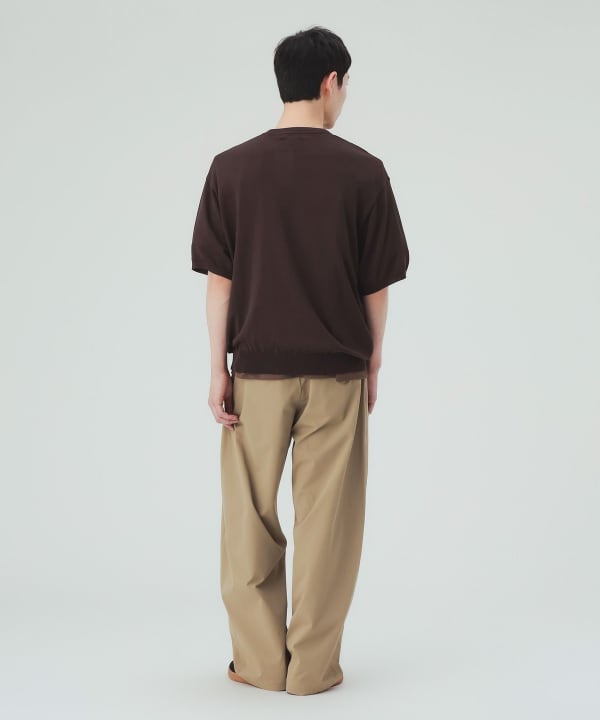 【10%OFFクーポン対象】ヘンリーネック ショートスリーブ ニット（接触冷感） [H:183cm C:91 W:70 H:92 Size:L]