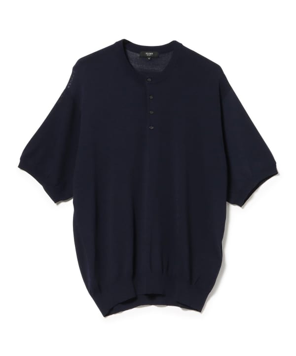 [10% OFF Coupon Eligible] Henley Neck Short Sleeve Knit (Cooling Fabric)