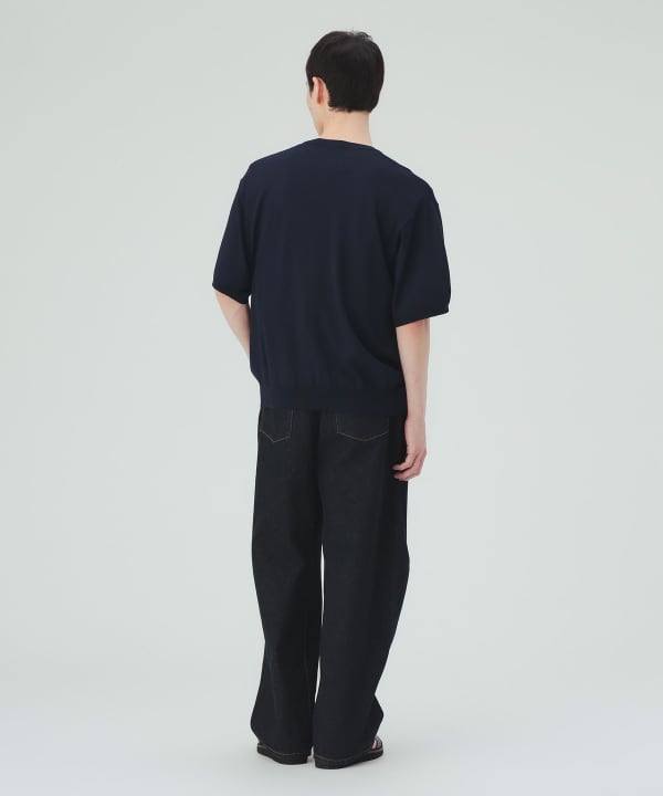 【10%OFFクーポン対象】ヘンリーネック ショートスリーブ ニット（接触冷感） [H:183cm C:91 W:70 H:92 Size:L]