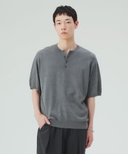 ヘンリーネック ショートスリーブ ニット（接触冷感）