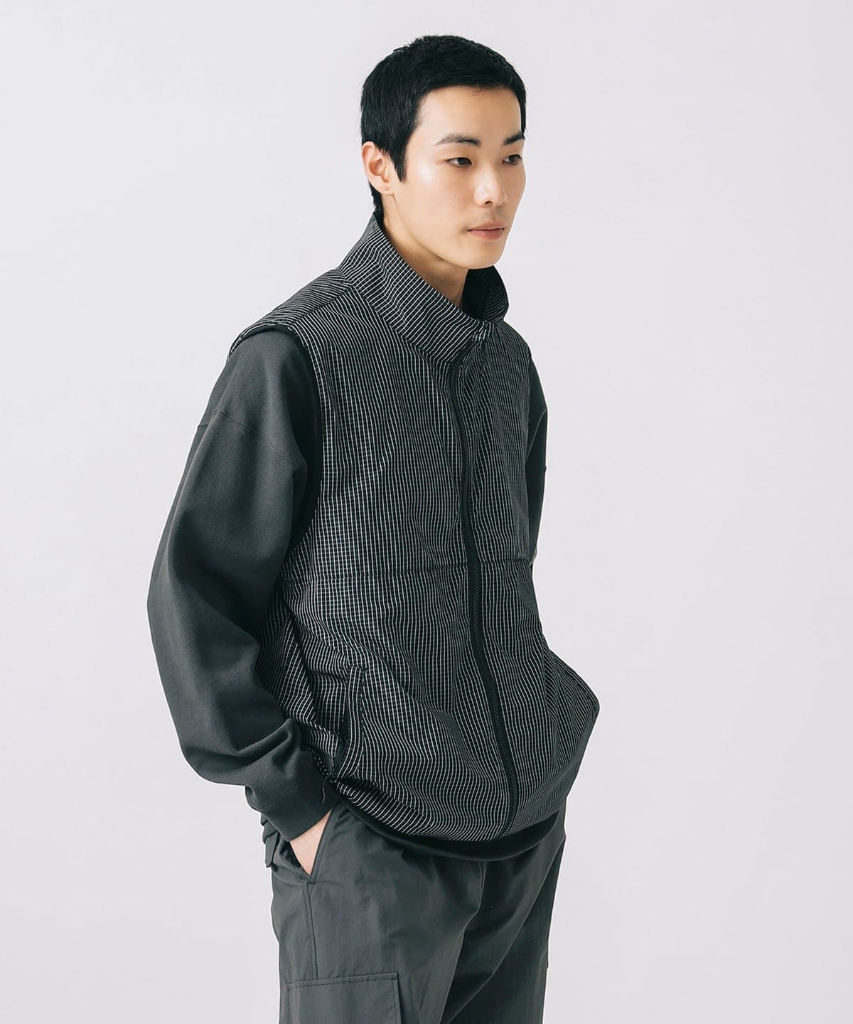 BEAMS HEART（ビームス ハート）裏メッシュ ナイロン ベスト（撥水加工