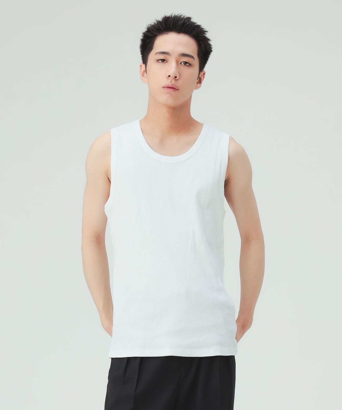 BEAMS HEART BEAMS HEART Cotton Rib Tank Top (T-shirt/Cut & Sew
