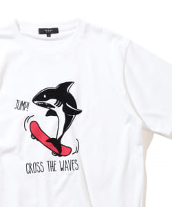 BEAMS HEART / クジラ&サメ プリント Tシャツ