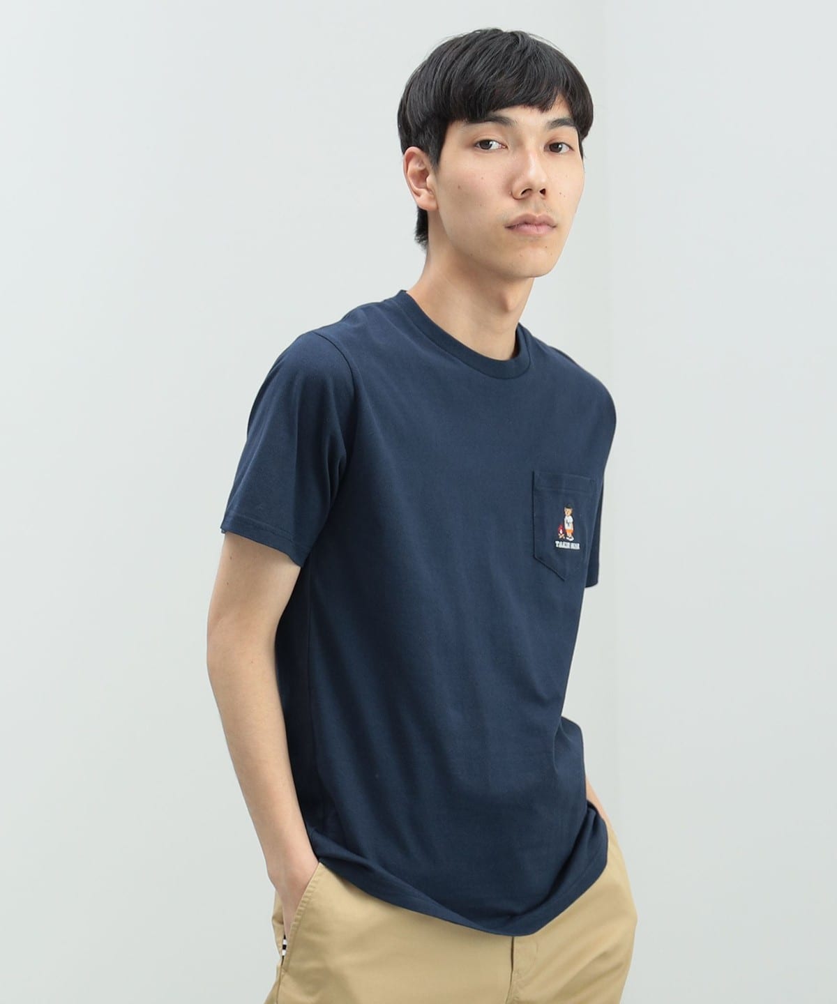 タキビ ベアー ポケット Tシャツ Tシャツ・カットソー MEN NAVY L タキビ ベアー ポケット Tシャツ Tシャツ・カットソー MEN NAVY L