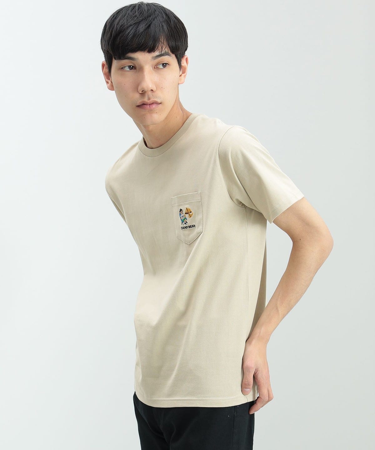 キャンプ ベアー ポケットTシャツ Tシャツ・カットソー MEN BEIGE XL キャンプ ベアー ポケットTシャツ Tシャツ・カットソー MEN BEIGE XL