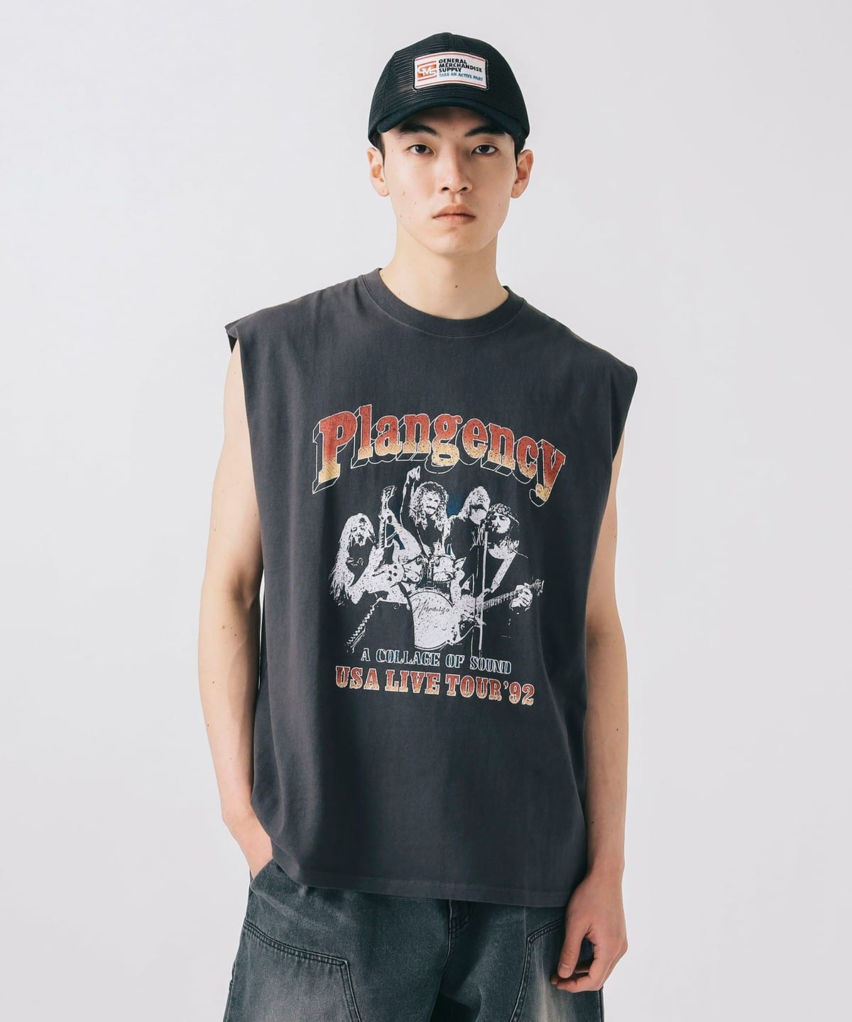 ワイルド グラフィック ノースリーブ Tシャツ Tシャツ・カットソー MEN BLACK/Plangency M ワイルド グラフィック ノースリーブ Tシャツ Tシャツ・カットソー MEN BLACK/Plangency M
