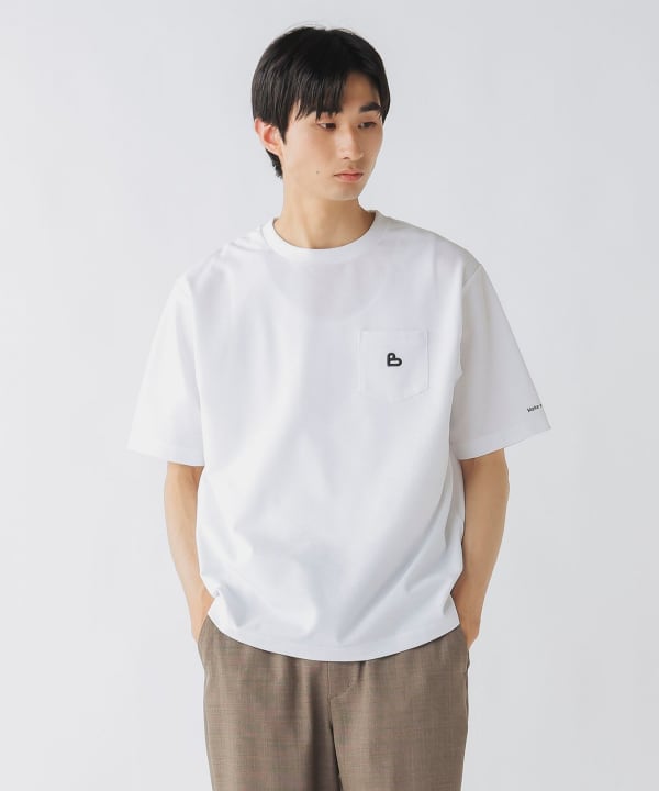 グラスハート記念品Tシャツ(グレー) BEAMS HEART（ビームス ハート）鹿の子 キーネック フェイク