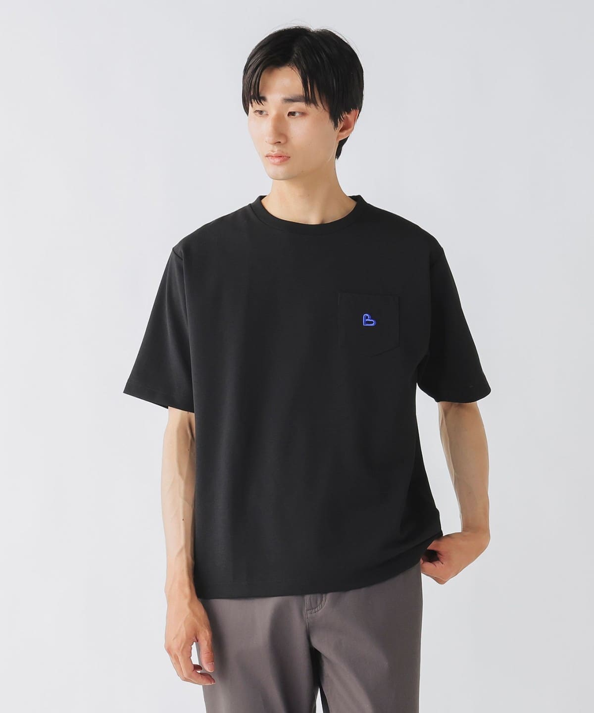 B-HEARTロゴ 鹿の子 エンブレム カットソー Tシャツ・カットソー MEN BLACK S B-HEARTロゴ 鹿の子 エンブレム カットソー Tシャツ・カットソー MEN BLACK S