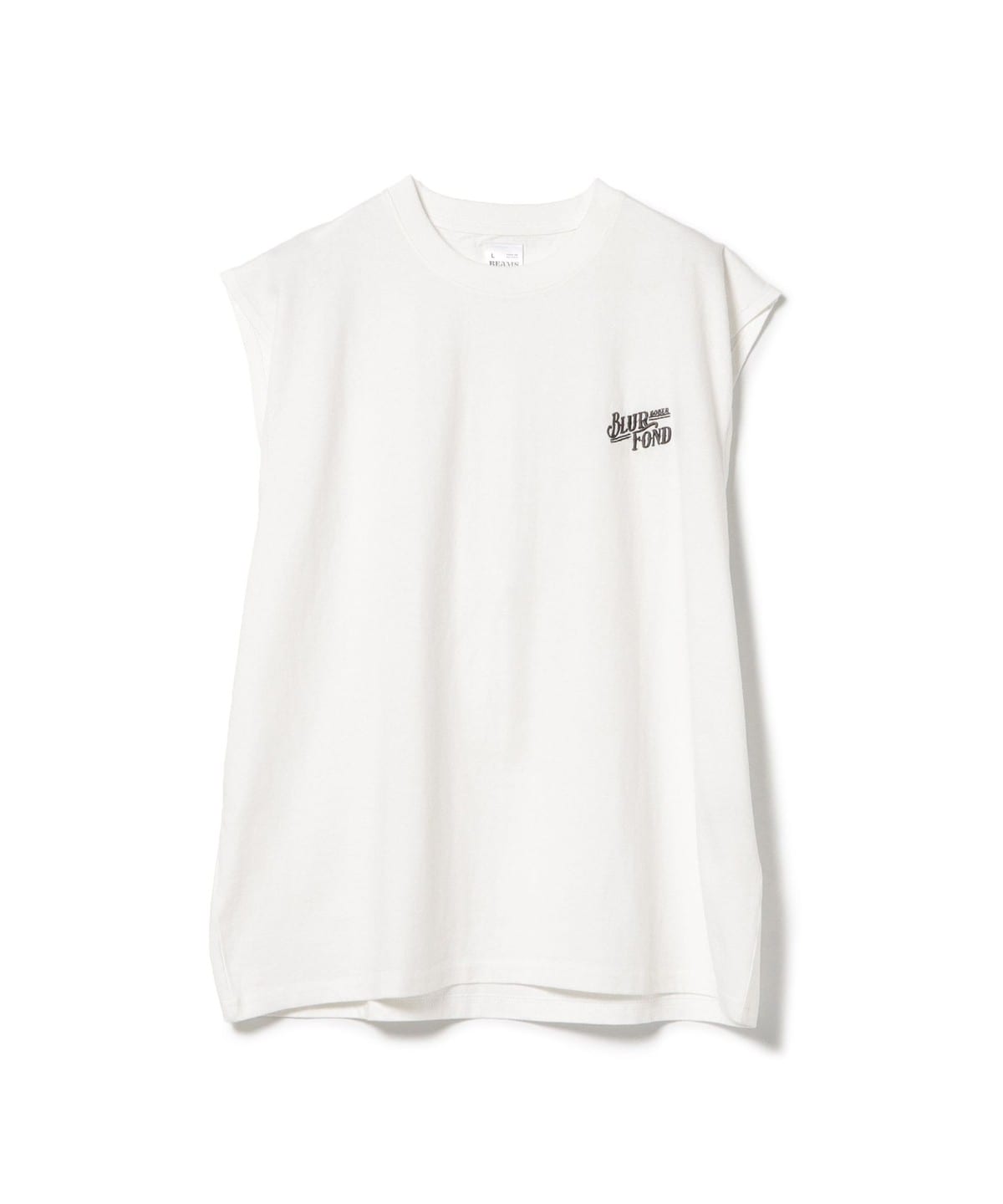 ワンポイント刺繍 エンブレム ノースリーブ Tシャツ Tシャツ・カットソー MEN WHITE M ワンポイント刺繍 エンブレム ノースリーブ Tシャツ Tシャツ・カットソー MEN WHITE M